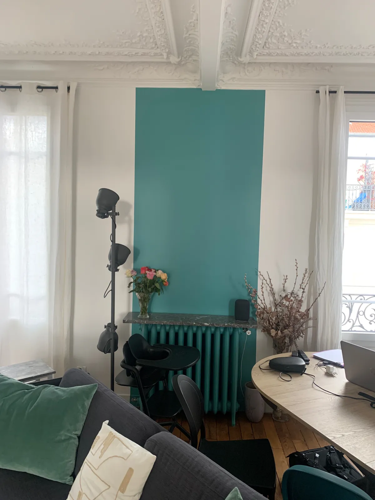 Radiateur peint pour le coin bureau