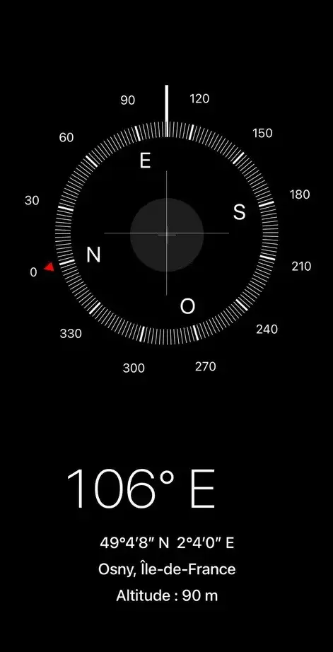 Étude d'orientation solaire - versant Est avec boussole