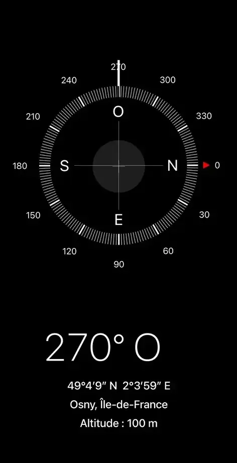 Étude d'orientation solaire - versant Ouest avec boussole